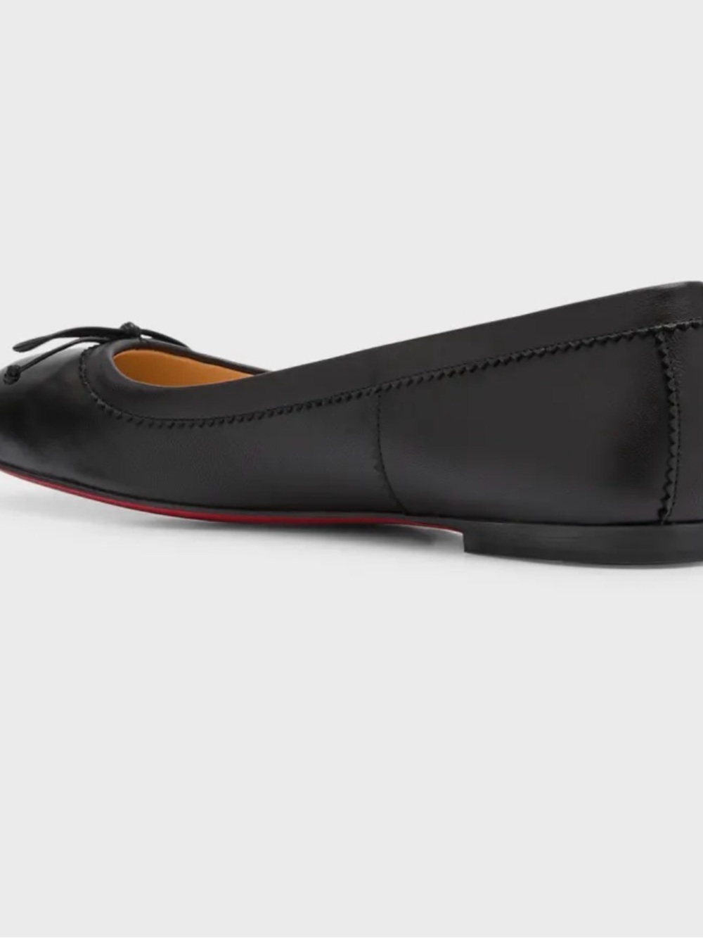 Black Leather Bow Ballet Flat — Women - Picture 2 of 4